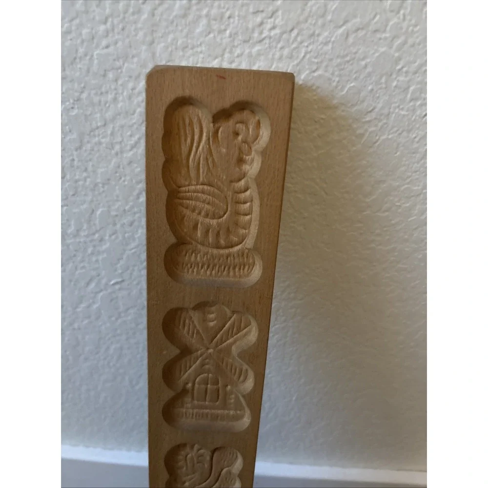 Springerle Speculaas 5 Cookie Stamp Windmill recipe Christmas Holland Wood 20